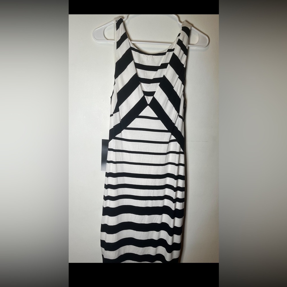 Bebe black and white striped dress size Large - Picture 2 of 5